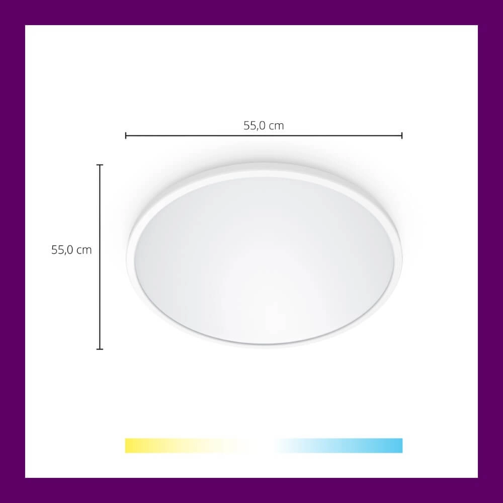 Intelligente Deckenleuchte SuperSlim Ø 55cm - weiß WiZ 8719514554979