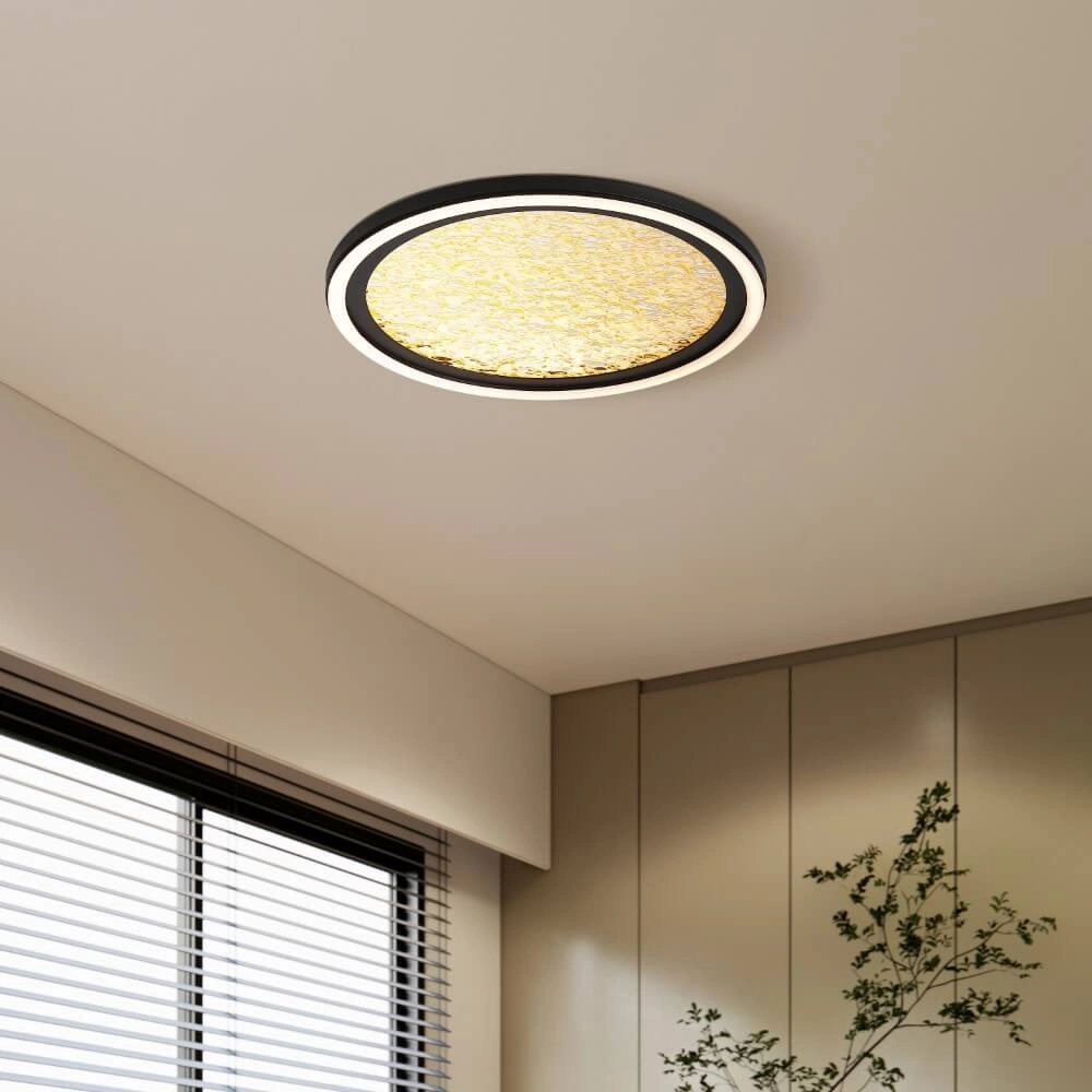 Design-Deckenleuchte Luna Ø 30cm schwarz mit gold Searchlight 5053423273808