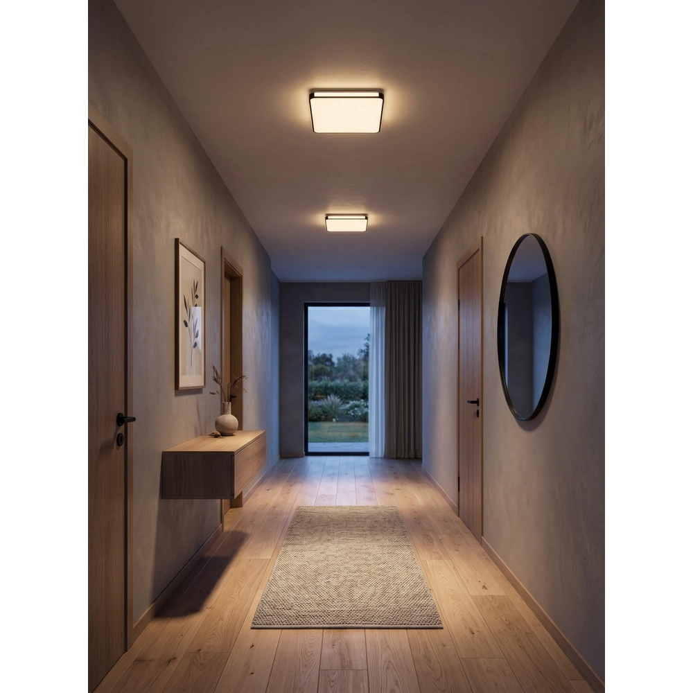 Deckenlampe Relus Square Black 37 x 37 cm Trio 4017807704723
