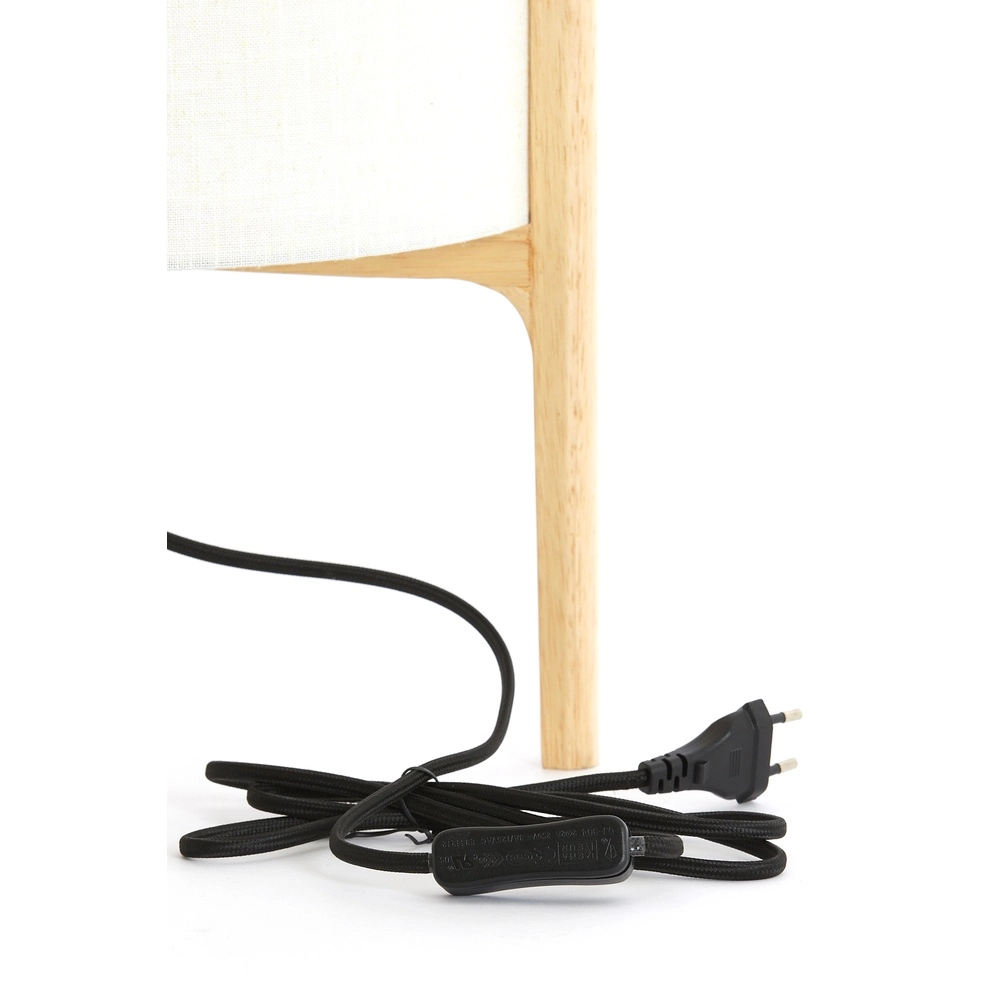 Tischlampe Litto Ø 22 cm – Holzoptik mit Naturleinen Light & Living 8717807792688