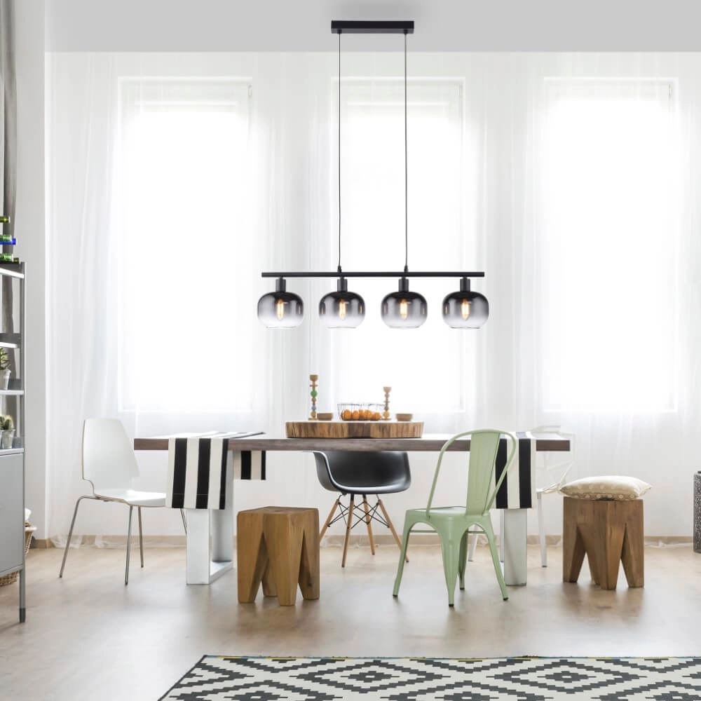 Schwarze Hängelampe Zea 4-Licht Just Light 4043689993757