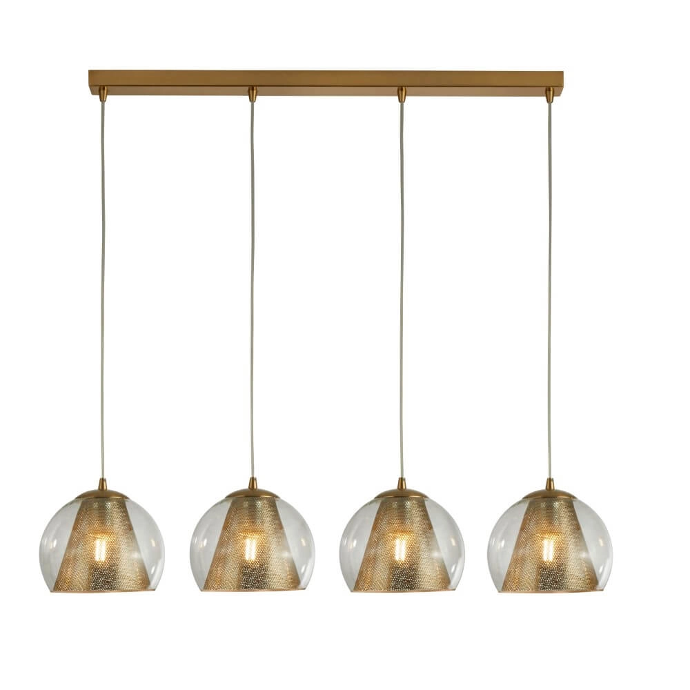 Hängelampe für das Esszimmer Conio Gold mit Glas Searchlight 5053423135915