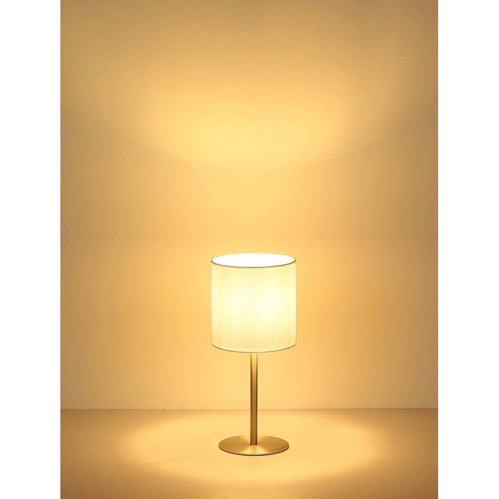 Tischlampe Benson Nickel mit weißer Kappe Globo 9007371566402
