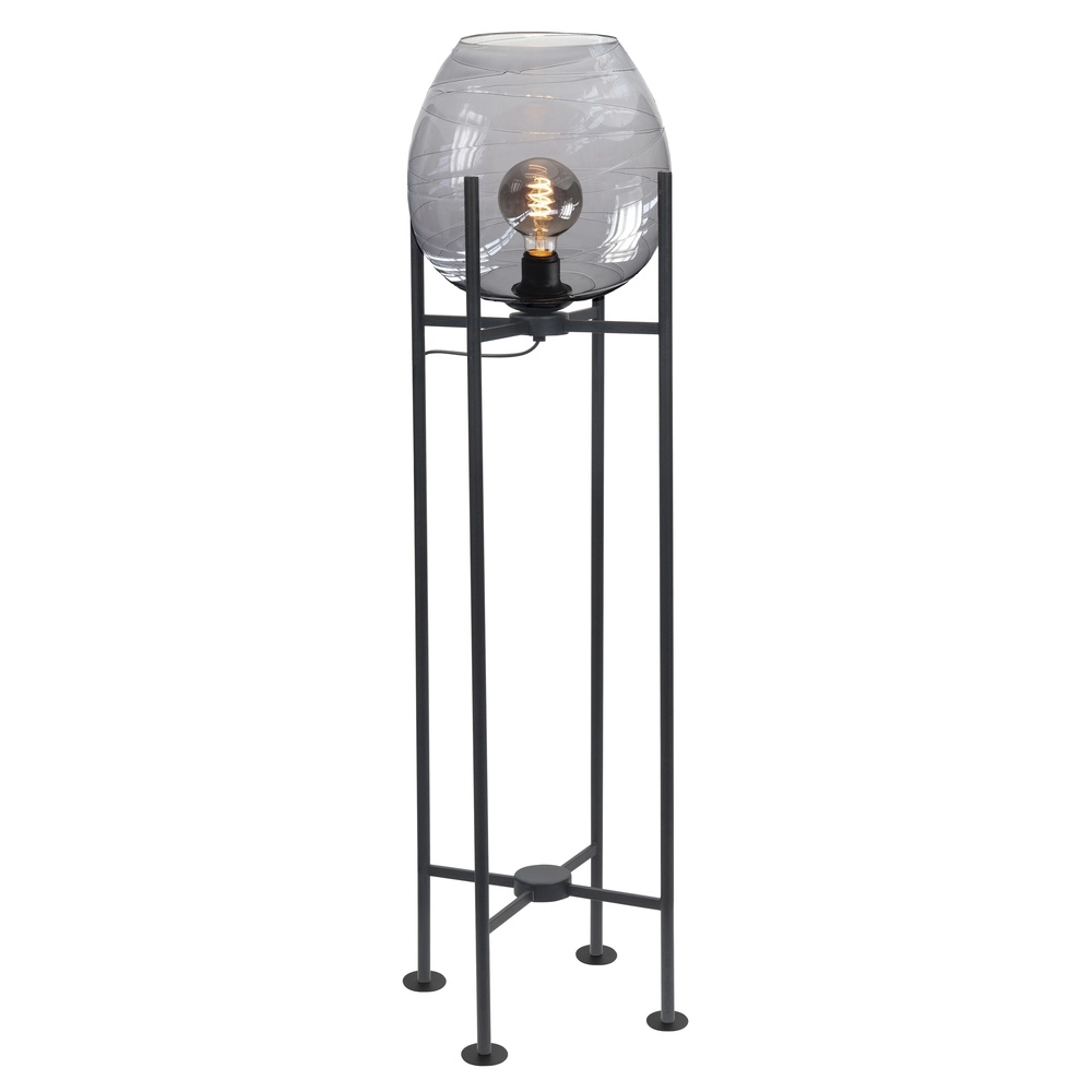 Stehlampe Fantasy schwarz mit Rauchglas 140cm