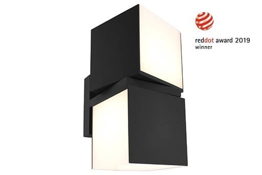 Schwarze Design-Wandleuchte Cuba red dot award