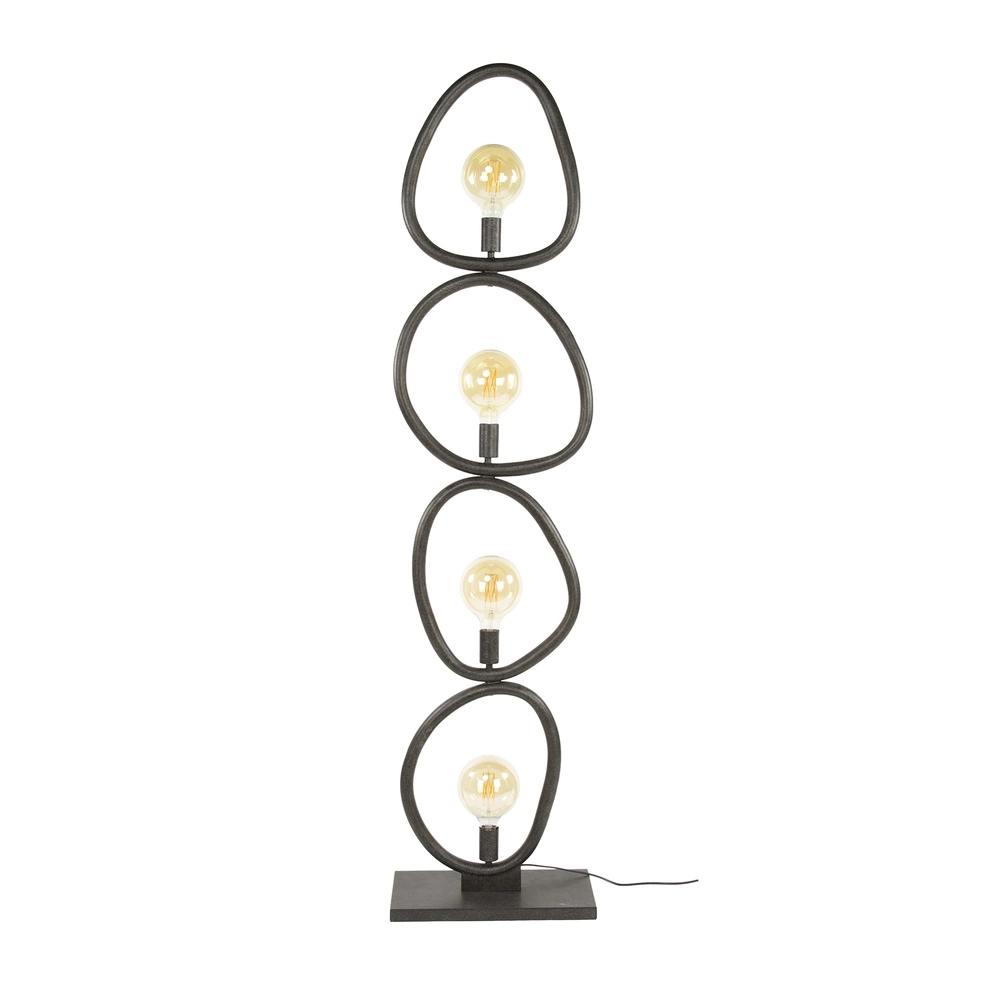 Land-Stehlampe Pebble Arktisch Schwarz – 4x E27 Lyora 8716803511002