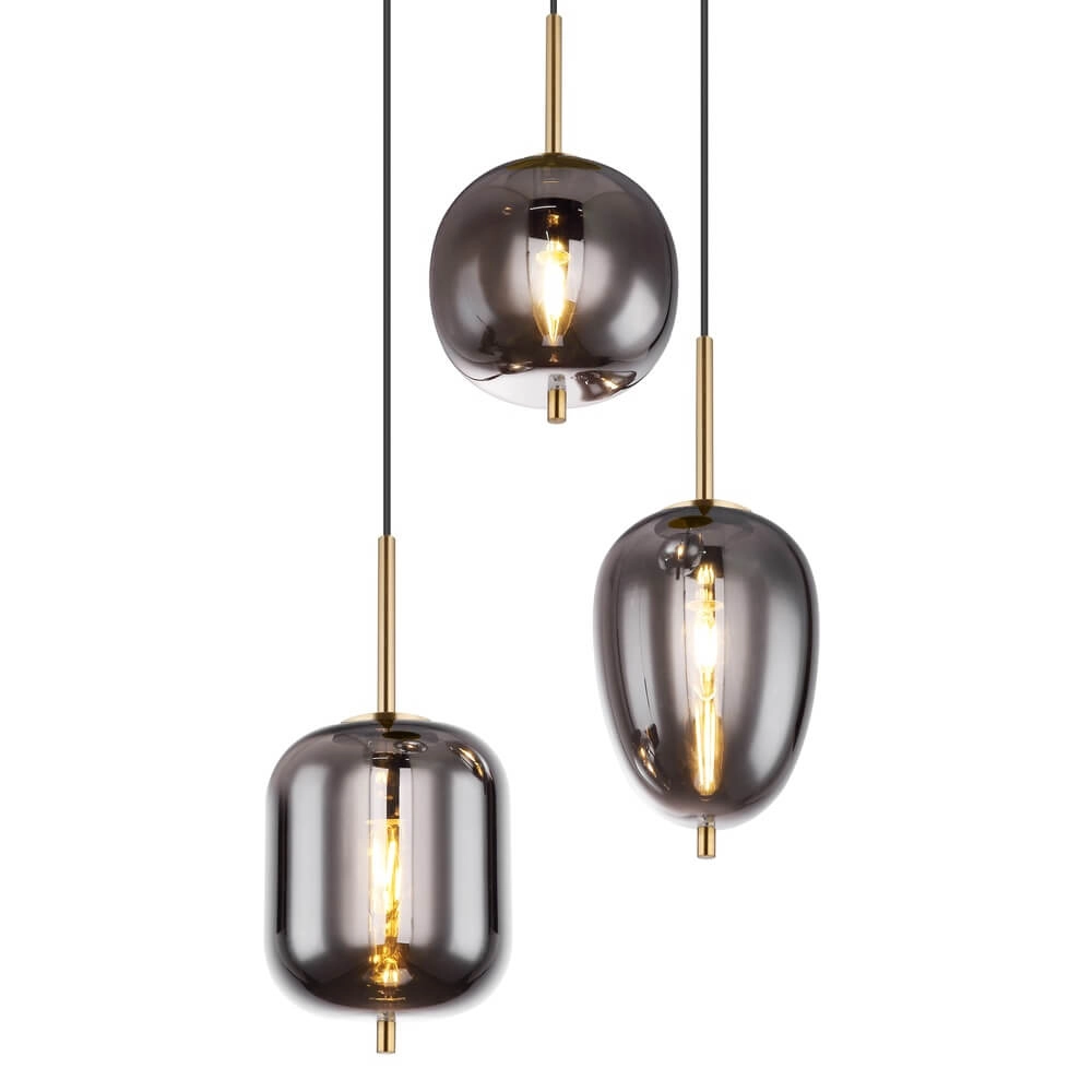 Goldene Pendelleuchte Blacky I 3-flammig Globo 9007371428038