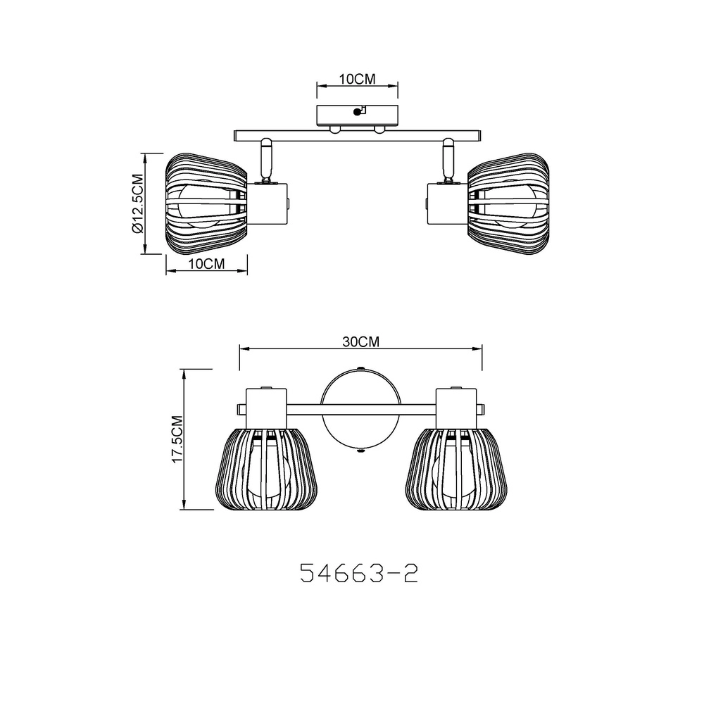 Deckenlampe Olin 2-helles Kaffeebraun Globo 9007371586578