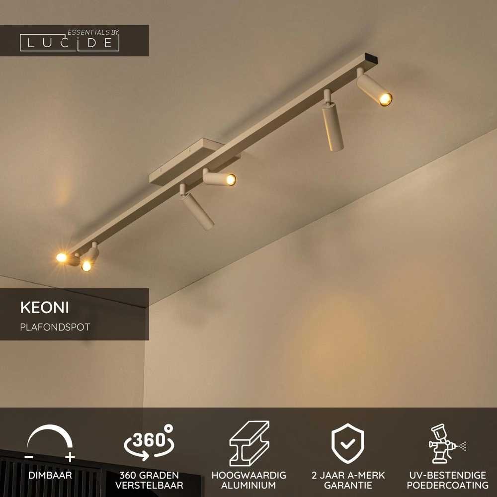 Deckenscheinwerfer Keoni 6-Licht Taupe Lucide 5411212094230