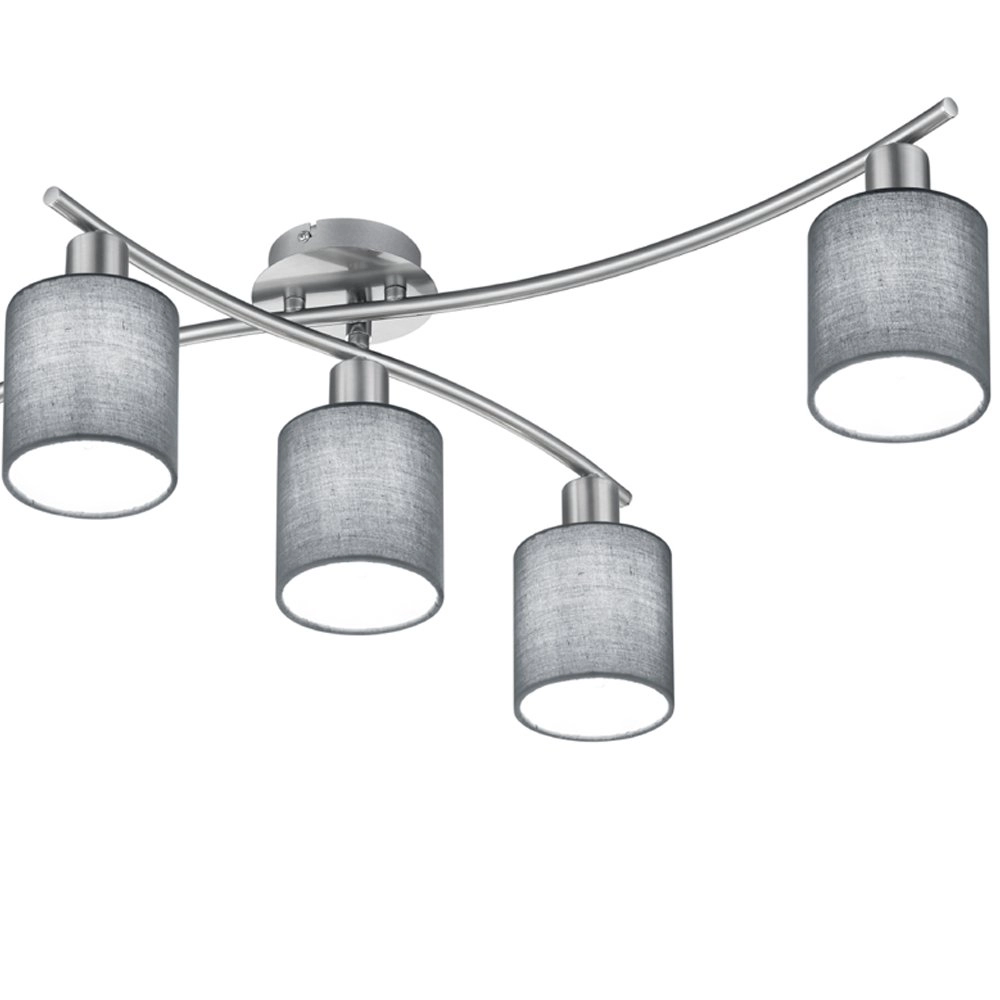 Deckenlampe Garda 5-flammiges Nickel matt mit Anthrazit Trio 4017807349221