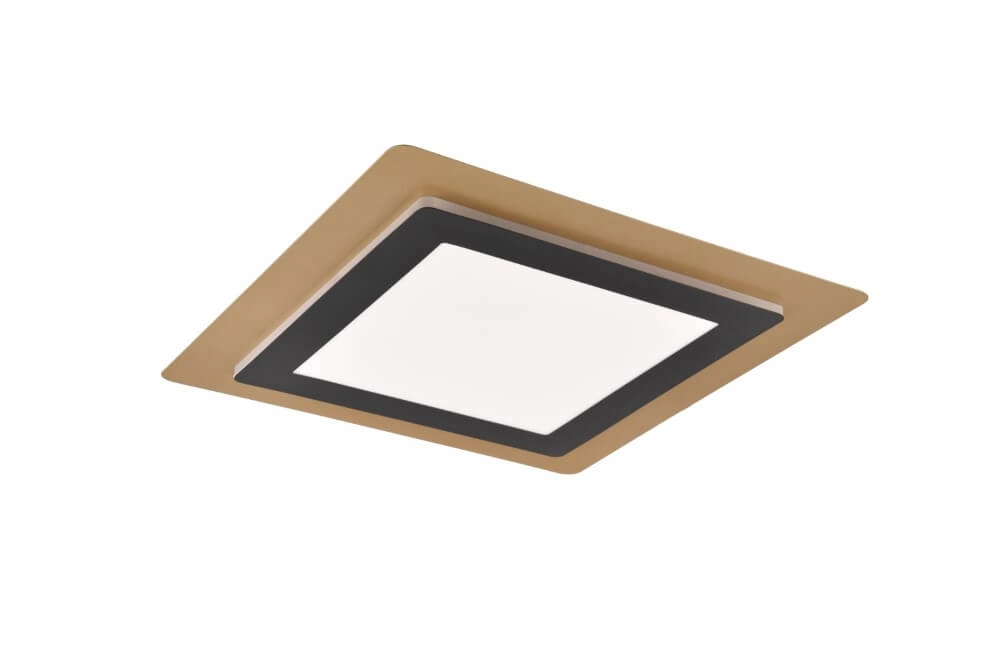 Quadratische Design-Deckenleuchte Morgan schwarz mit gold