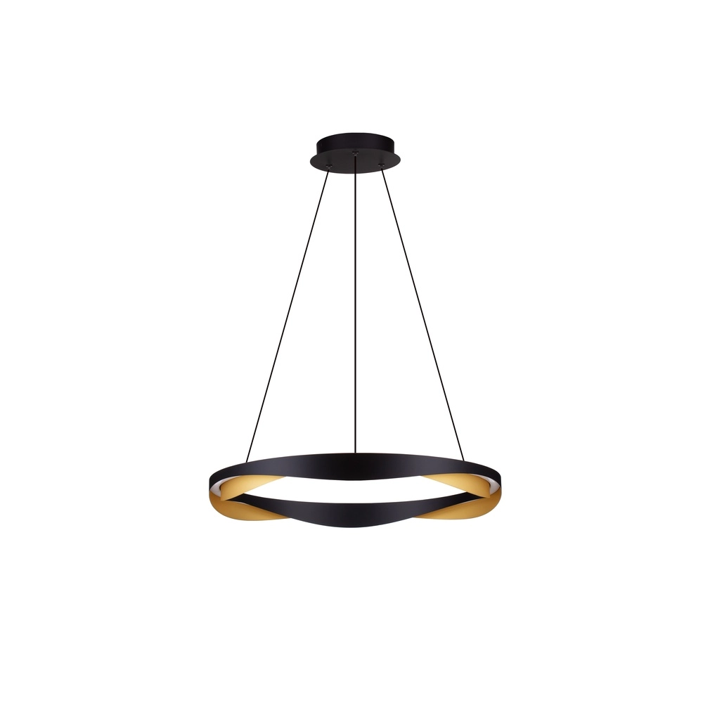 Pendelleuchte Radon Ø 65cm schwarz mit gold Lyora 5212017452504