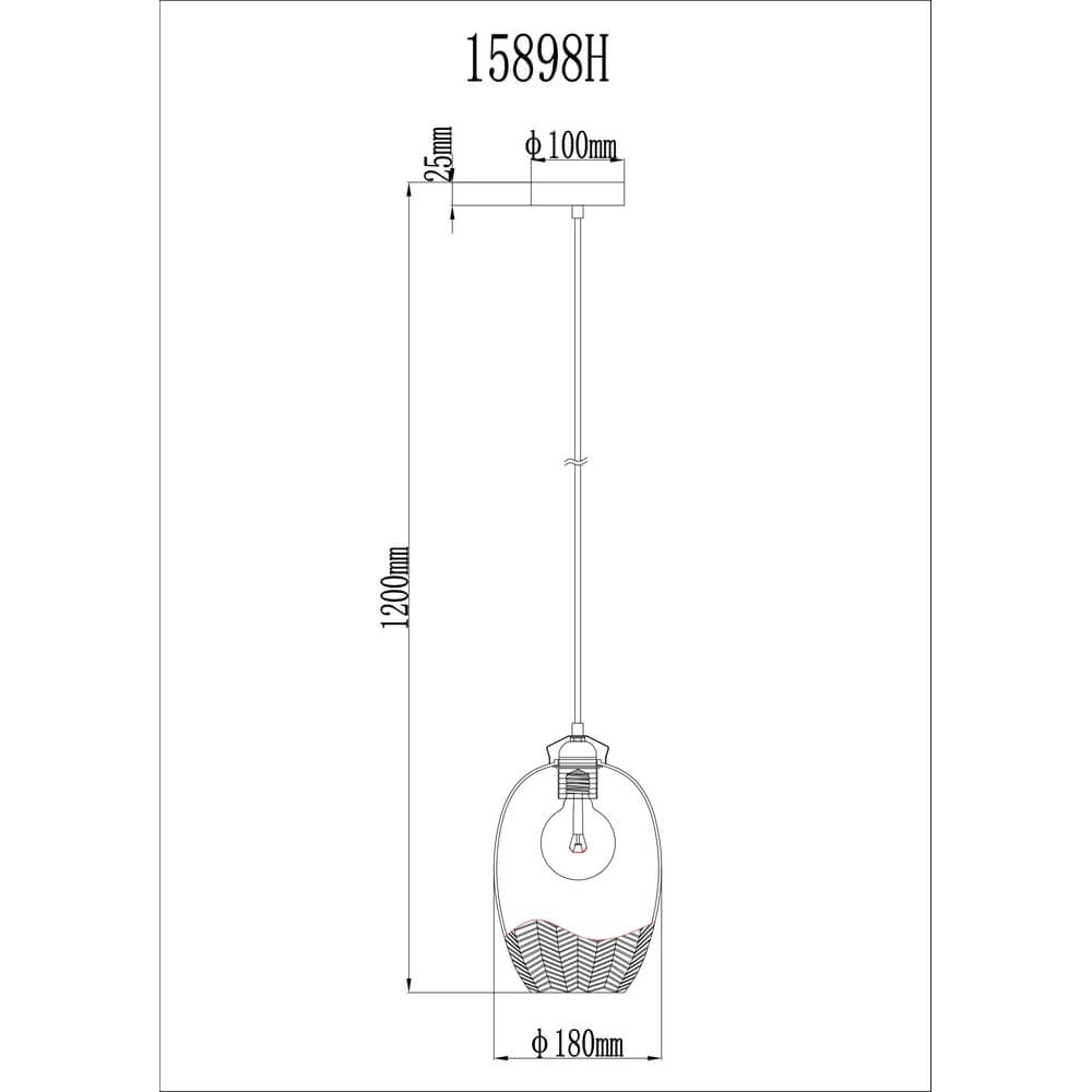 Pendelleuchte Jessica mit orangefarbenem Glas Ø 22cm Globo 9007371478118