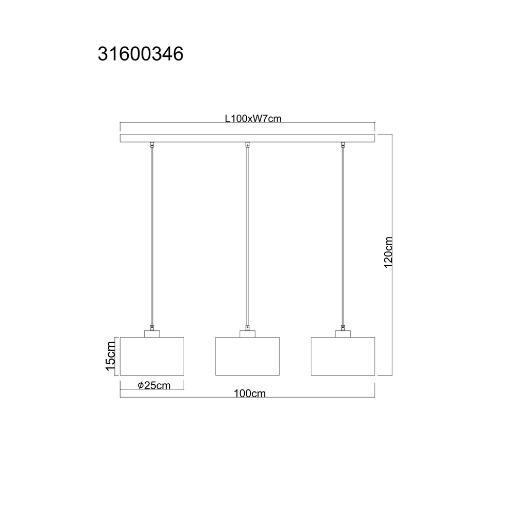 Design-Pendellampe Jule 3-Licht Globo 9007371589333