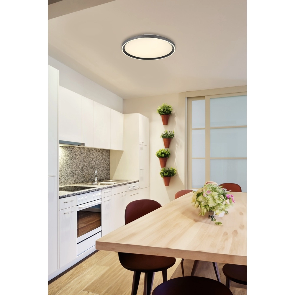Schlanke Deckenlampe Dublin Ø 40cm grau Globo 9007371447084