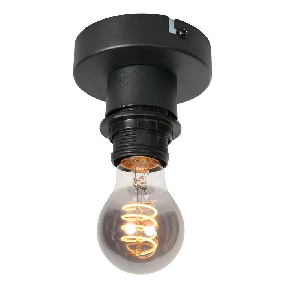Deckenlampe Bloeba schwarz mit Braunglas Steinhauer 8712746179170
