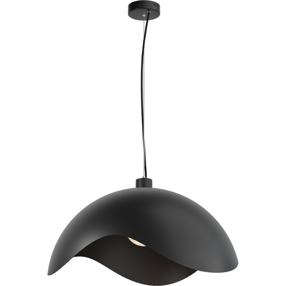 Design-Pendellampe Volta Ø60cm – wellig – schwarz