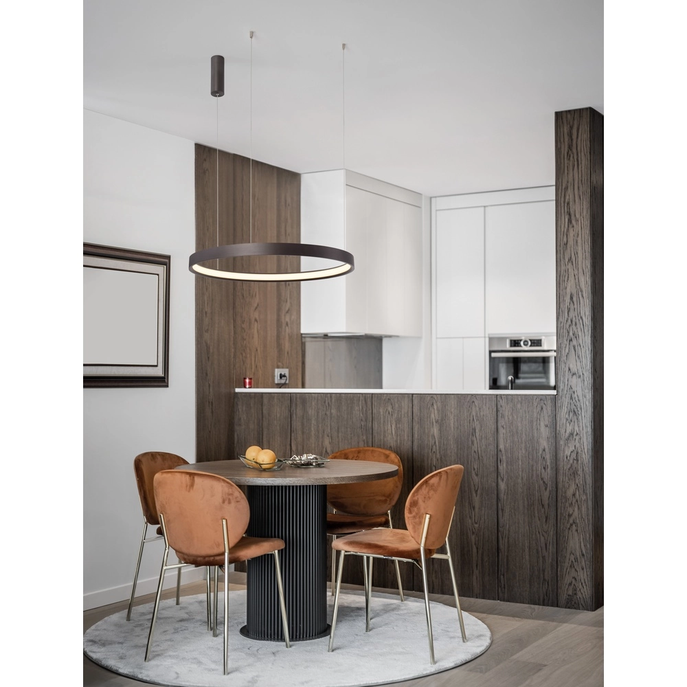 Schlanke Pendelleuchte Perrine Ø 60cm kaffeebraun Lyora 5212017438935