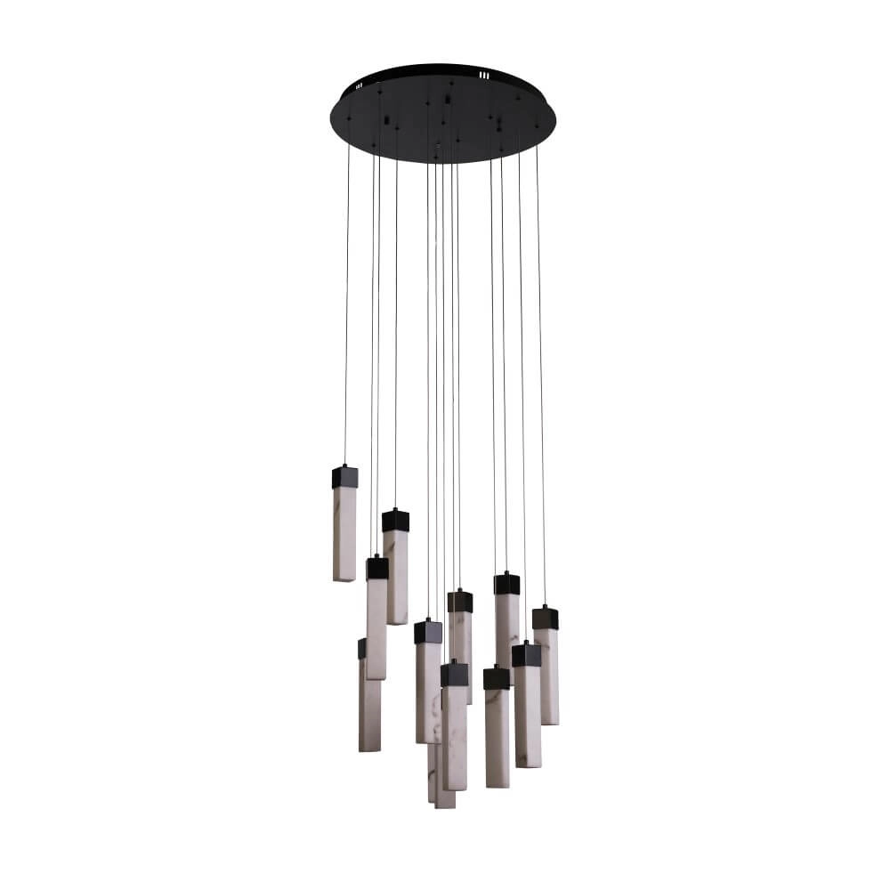 10-flammige Vide-Pendelleuchte Moonbeam schwarz Searchlight 5053423273778
