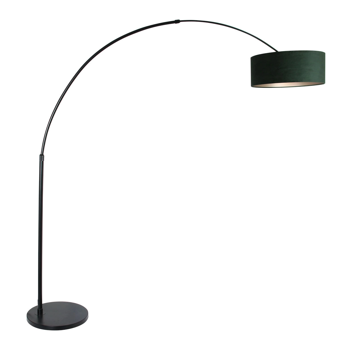 Bogenlampe Sparkled schwarz mit velourgrüner Kapuze