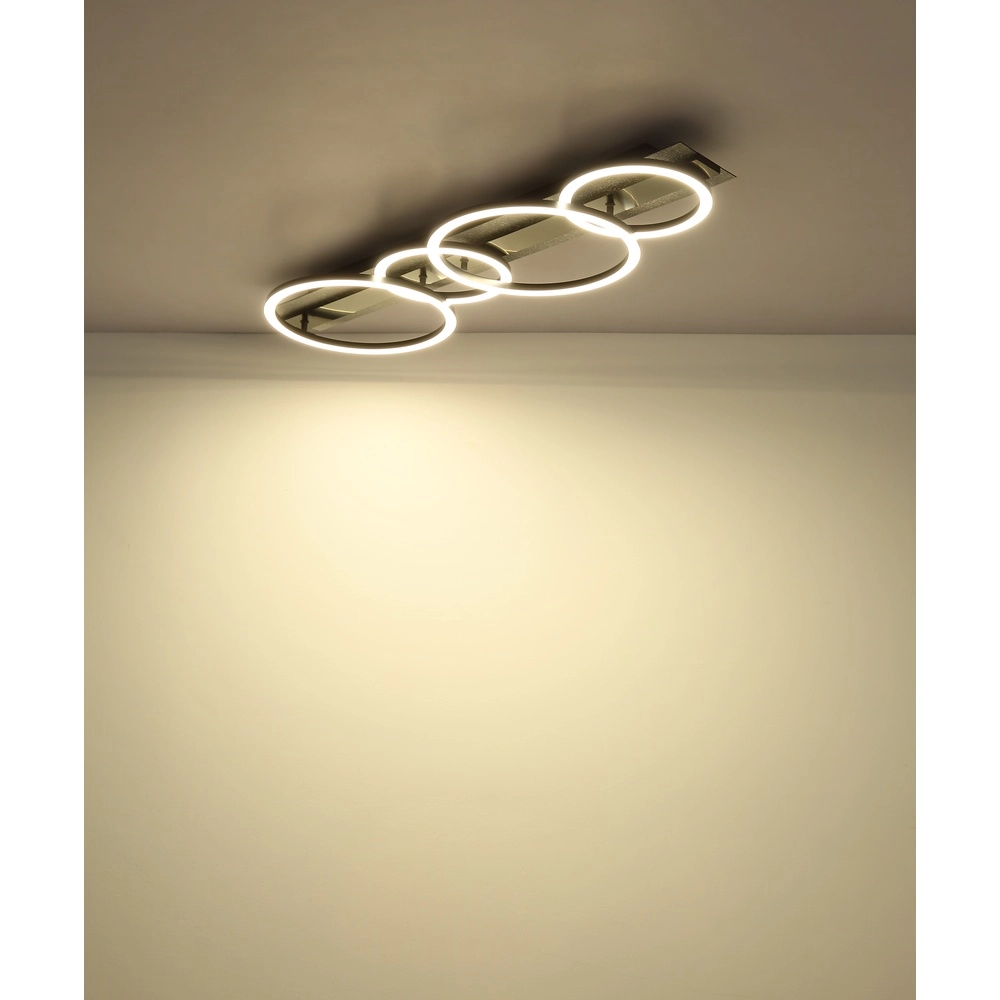 Schwarze Deckenlampe Norberto 4 Ringe Globo 9007371575831