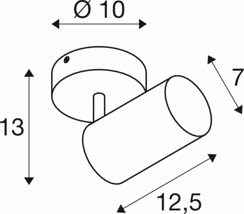 Aufbaustrahler Asto Tube weiß - 1x GU10 SLV 4024163266161