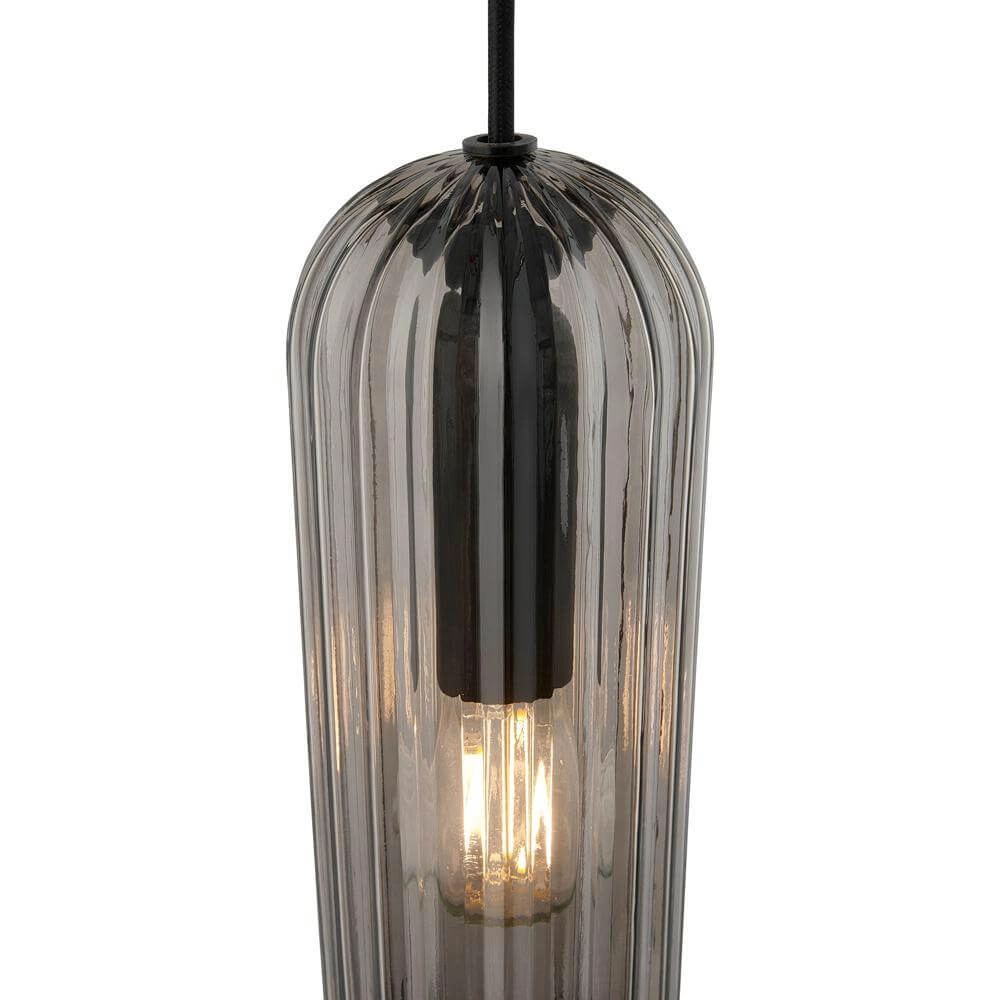 3-flammige Pendelleuchte Miella schwarz mit Rauchglas Nordlux 5704924018626