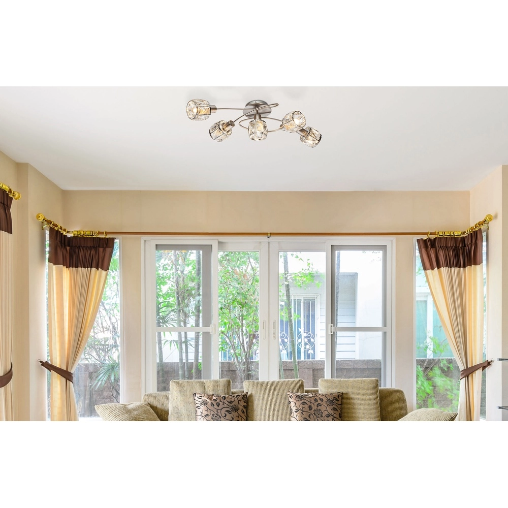 Deckenlampe Kris 5-Leicht-Nickel Globo 9007371369256