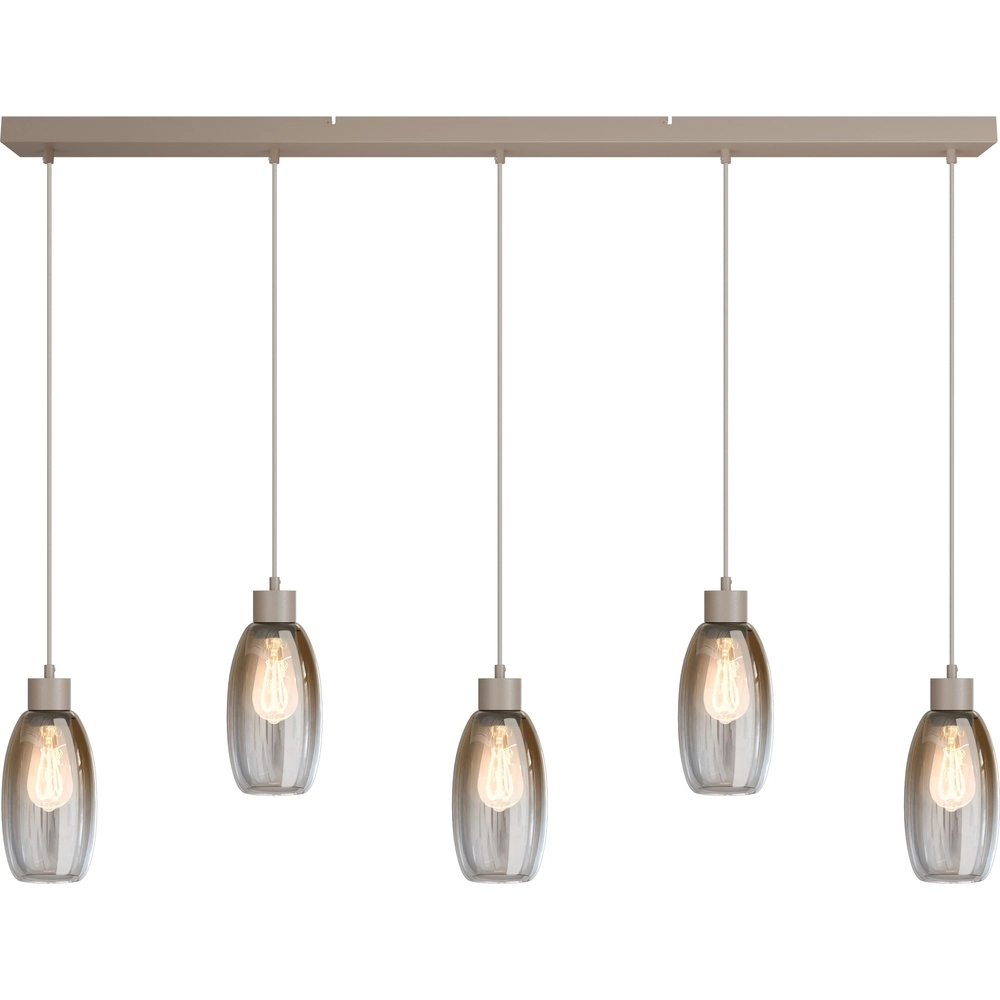 Glas-Pendellampe Olive 5x Ø 12,5 cm – Sand