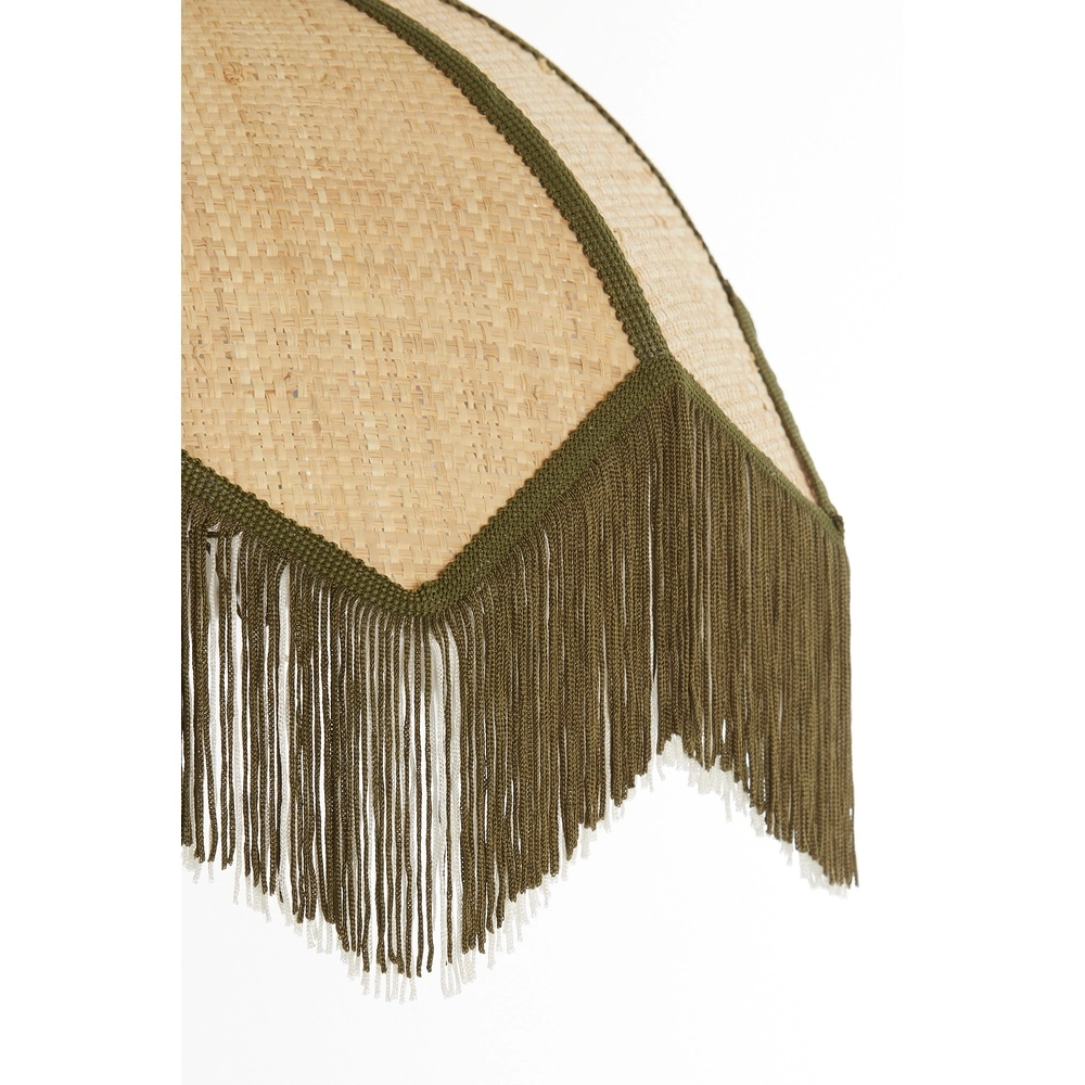 Ø 35cm Pendellampe Sulina Raffia mit Grün Light & Living 8717807762377