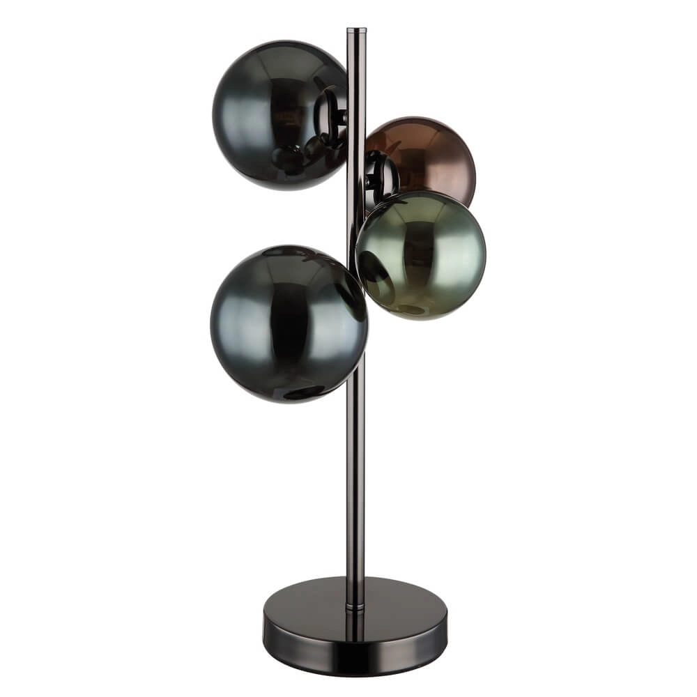 Schwarze Tischleuchte Riha Farbiges Glas 4-flammig Globo 9007371456109