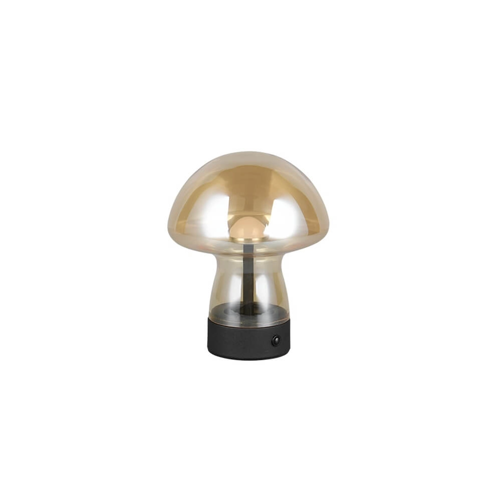 Tischlampe Dooley Wiederaufladbar mit Braunglas Trio 4017807643213