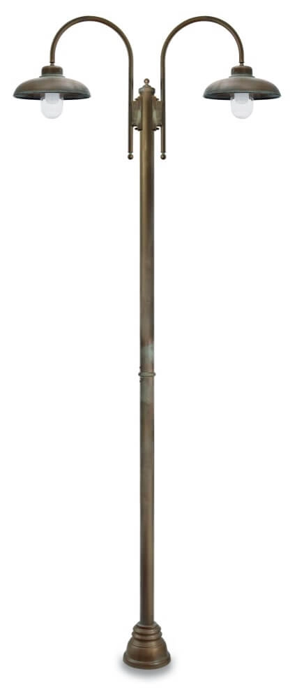 Stehlampe Samoa L – gealtertes Messing, 2-flammig