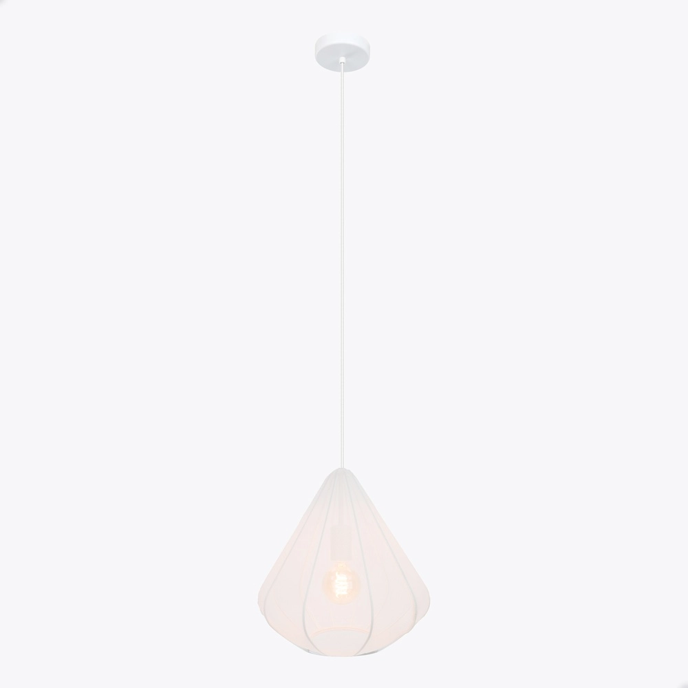 Pendellampe Ø 33 cm Dolwen Weiß - Japandi