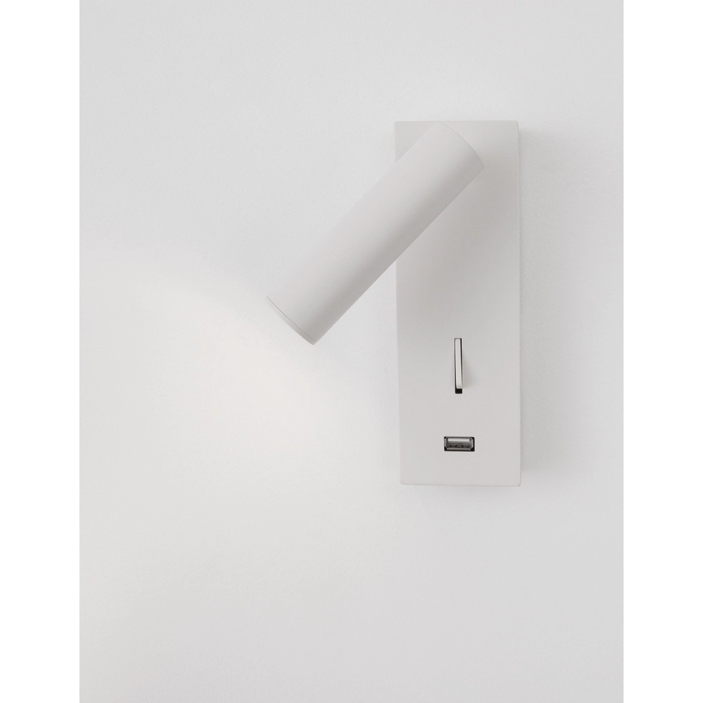 Nachttischlampe Fuse Weiß mit USB Lyora 5212017423702