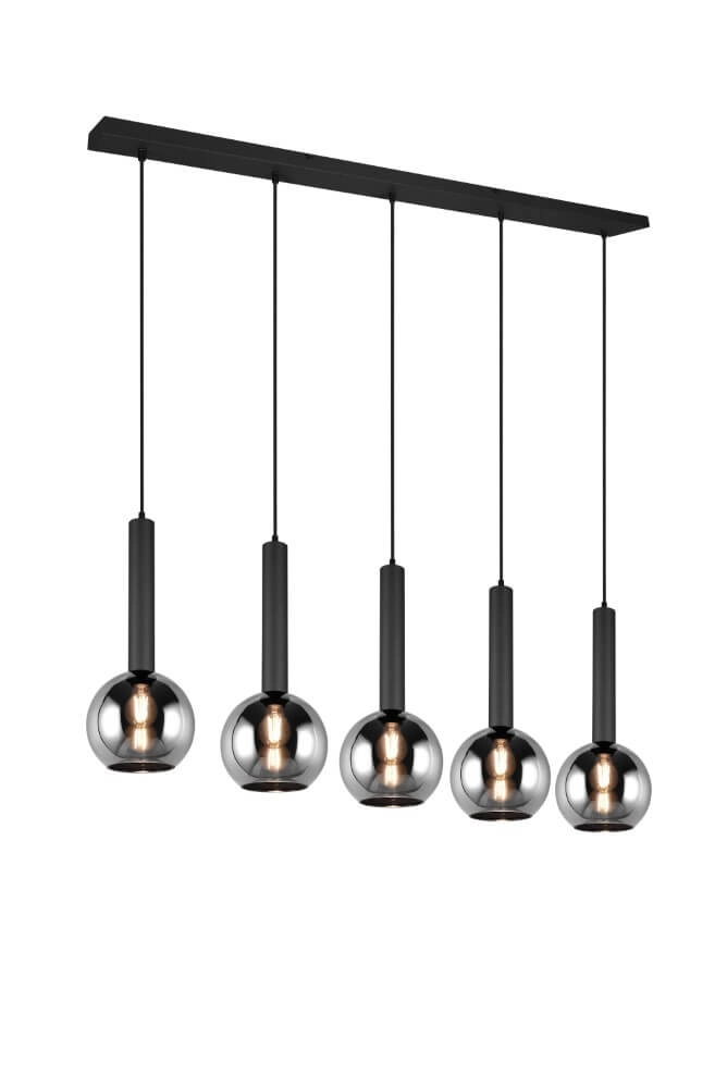 Hängelampe mit 5 Leuchten Clayton Schwarz Trio 4017807522471