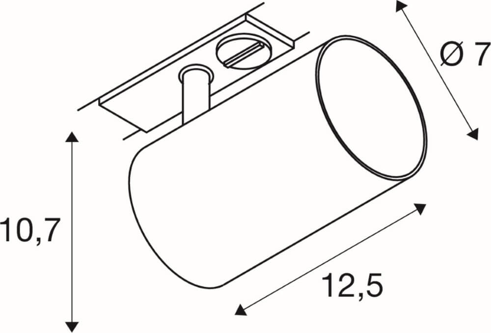 Schienenplatz Asto Tube 1-phasig - Weiß - 1x GU10 SLV 4024163265942