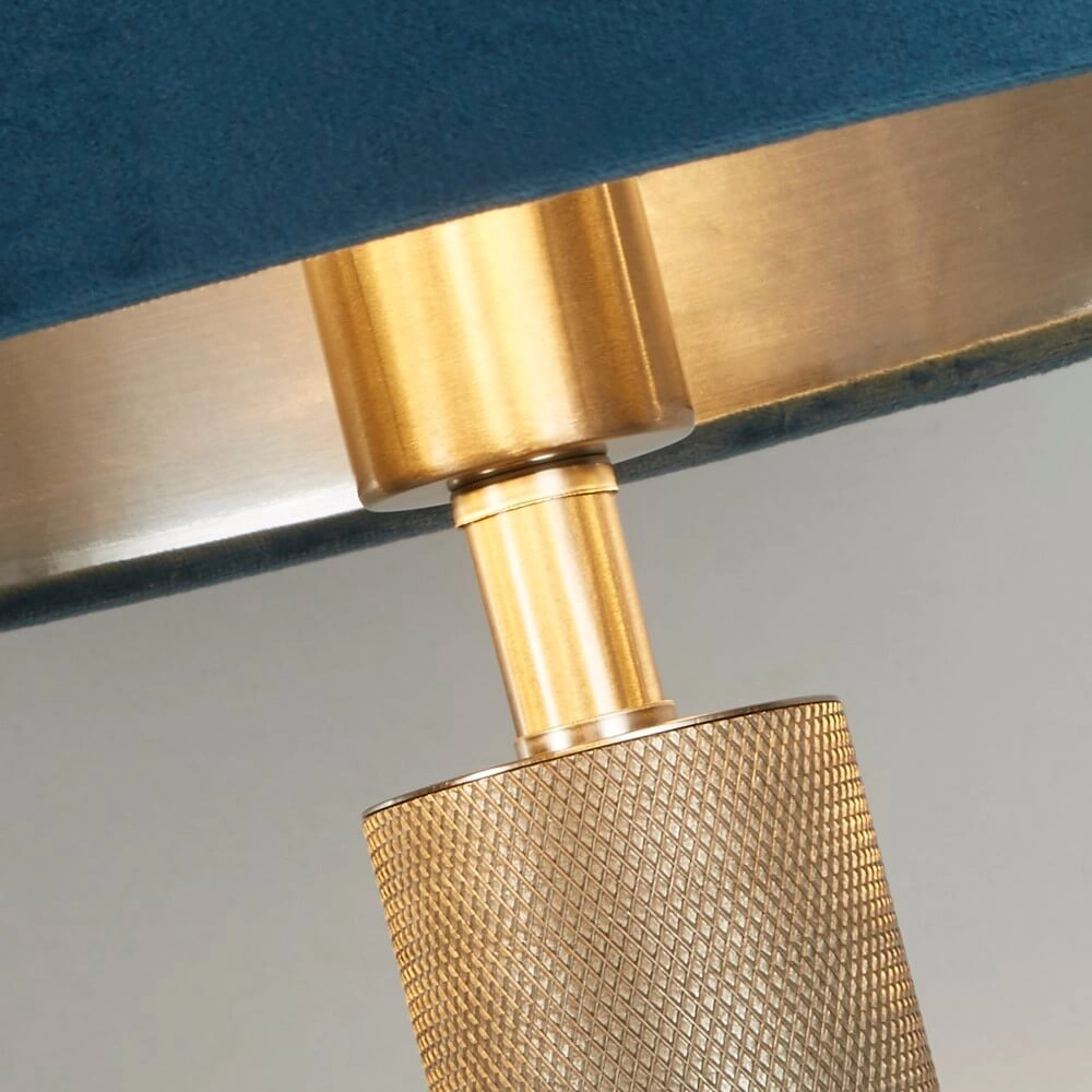 Tischlampe London Gold mit blauem Farbton Searchlight 5053423248417