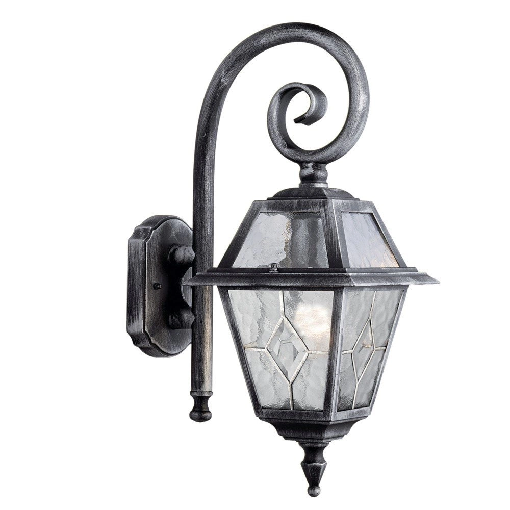 Klassische Wandleuchte Genoa Curl schwarz silber