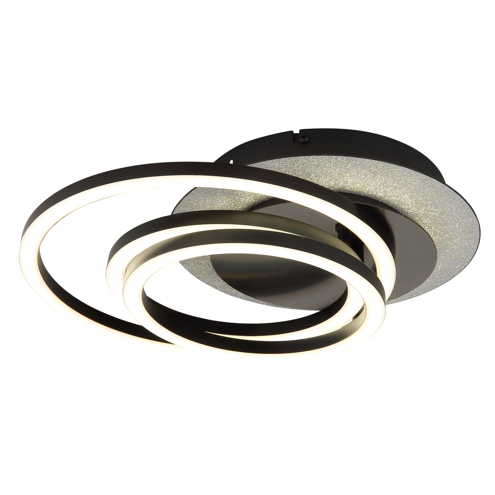 Schwarze Deckenlampe Norberto 3 Ringe Globo 9007371572830