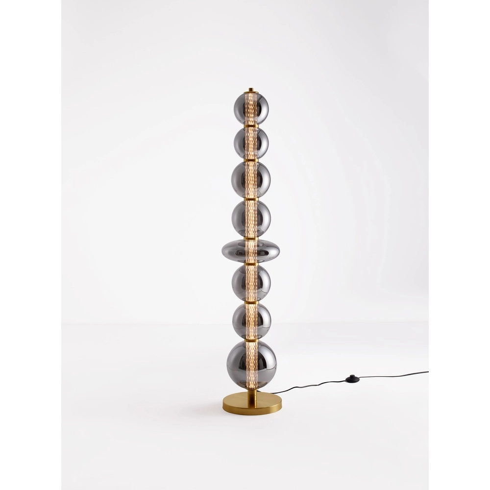 Design-Stehlampe Navi Gold mit Rauchglas Lyora 5212017477590