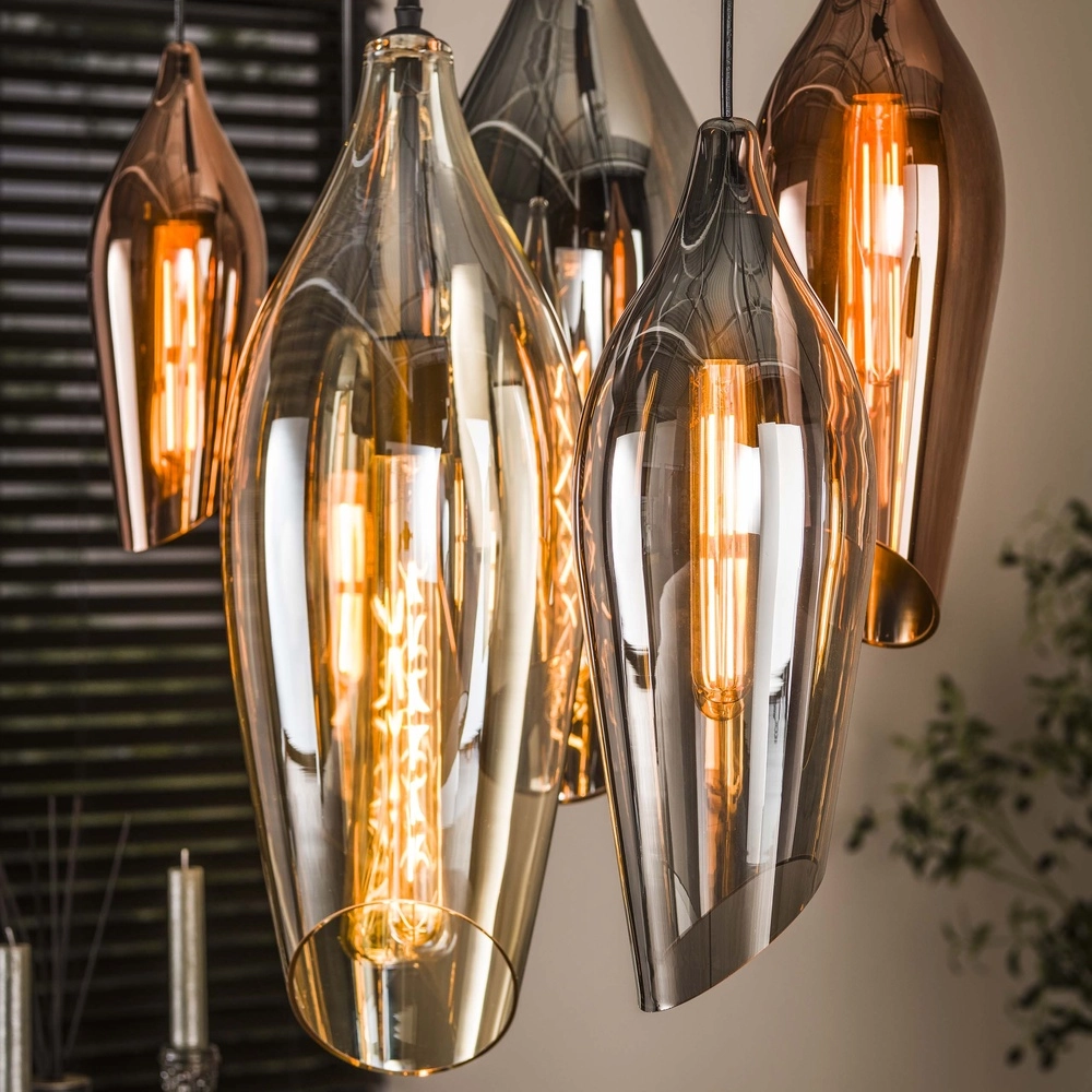 Glas-Pendellampe Cocoon 7x farbiges Glas Lyora 8716803511903
