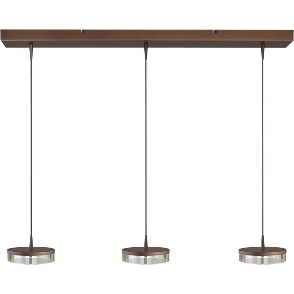 3-Licht Pendellampe Imperia 100 cm Kakaobraun