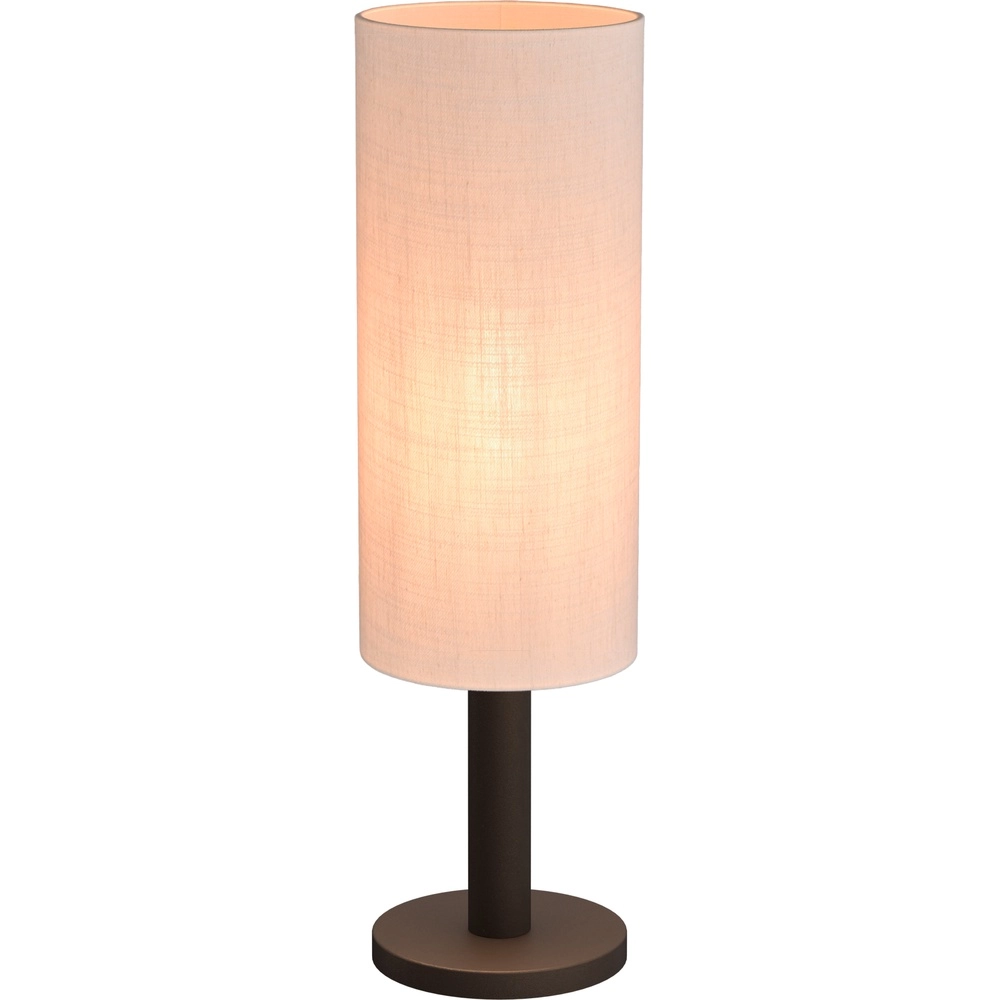 Tischlampe Lisbourg Kakao mit cremefarbener Kappe