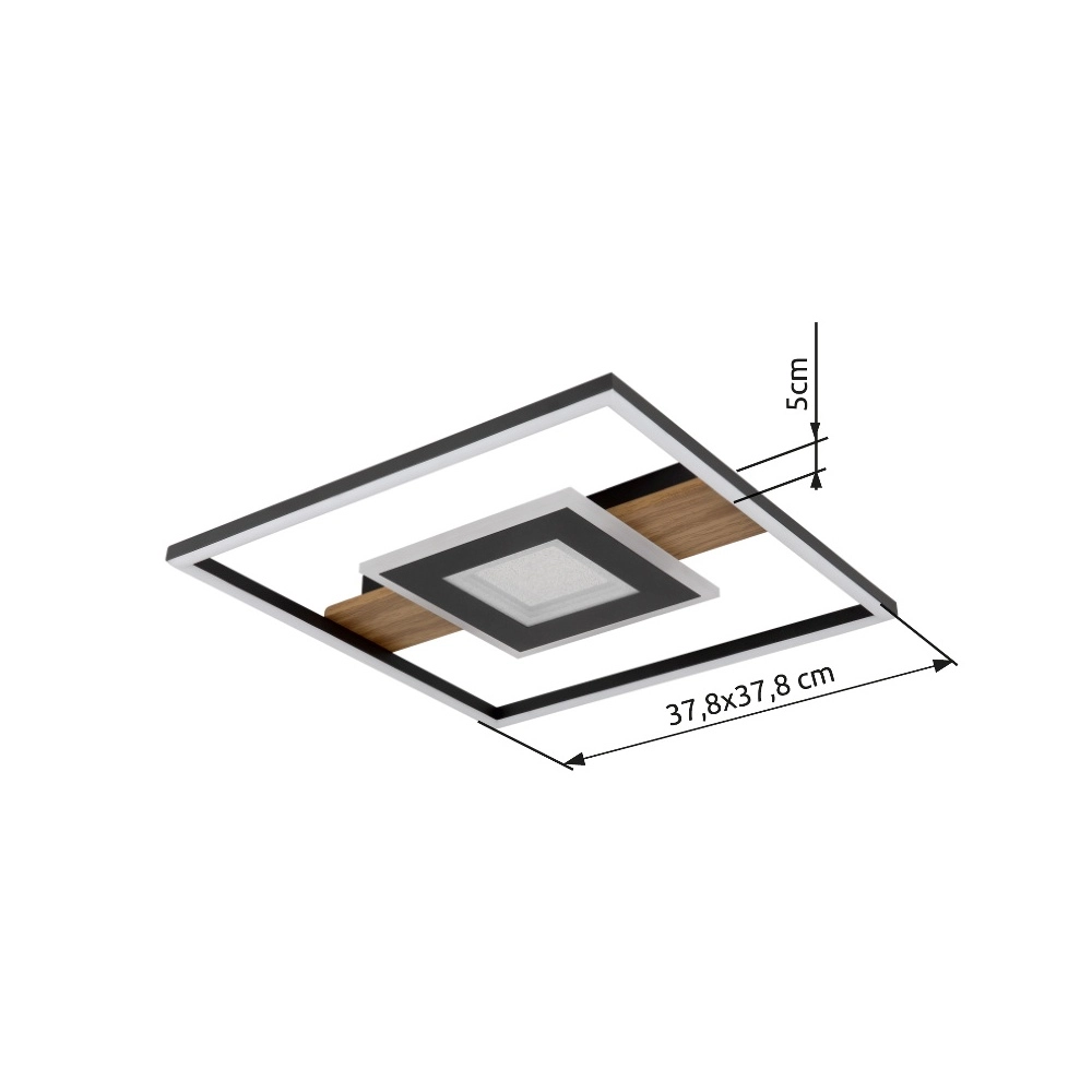 Elegante Deckenlampe Pikara Schwarz mit Holz Globo 9007371465712