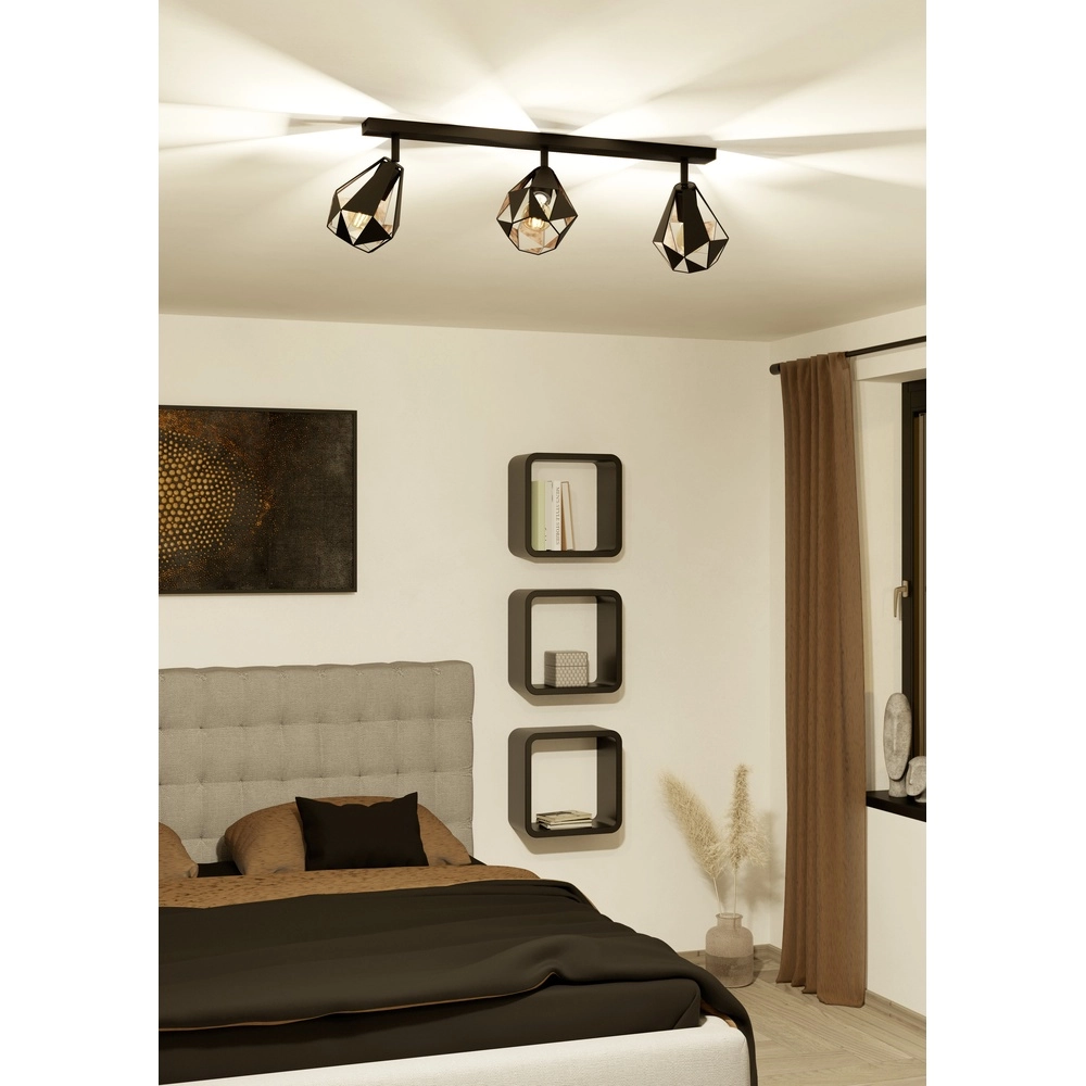 Schwarze Deckenlampe Carlton 7 3L – mit Kupfer Eglo 9002759437176