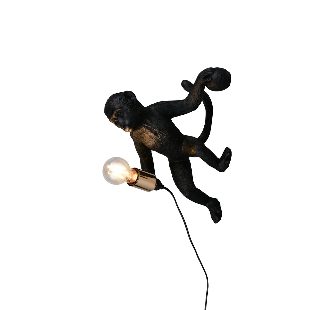 Wandleuchte Louy Affe schwarz