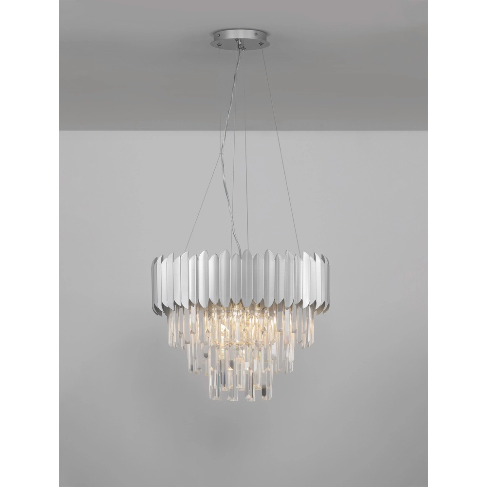 Pendelleuchte Magnolia Chrom und Kristall Ø 50cm