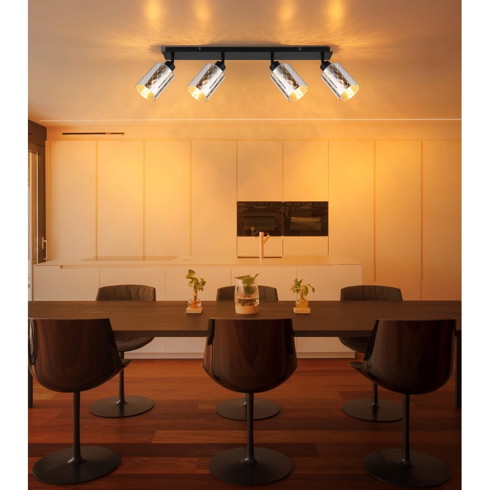 Design-Deckenlampe Alonso 4-Licht Schwarz Globo 9007371572250