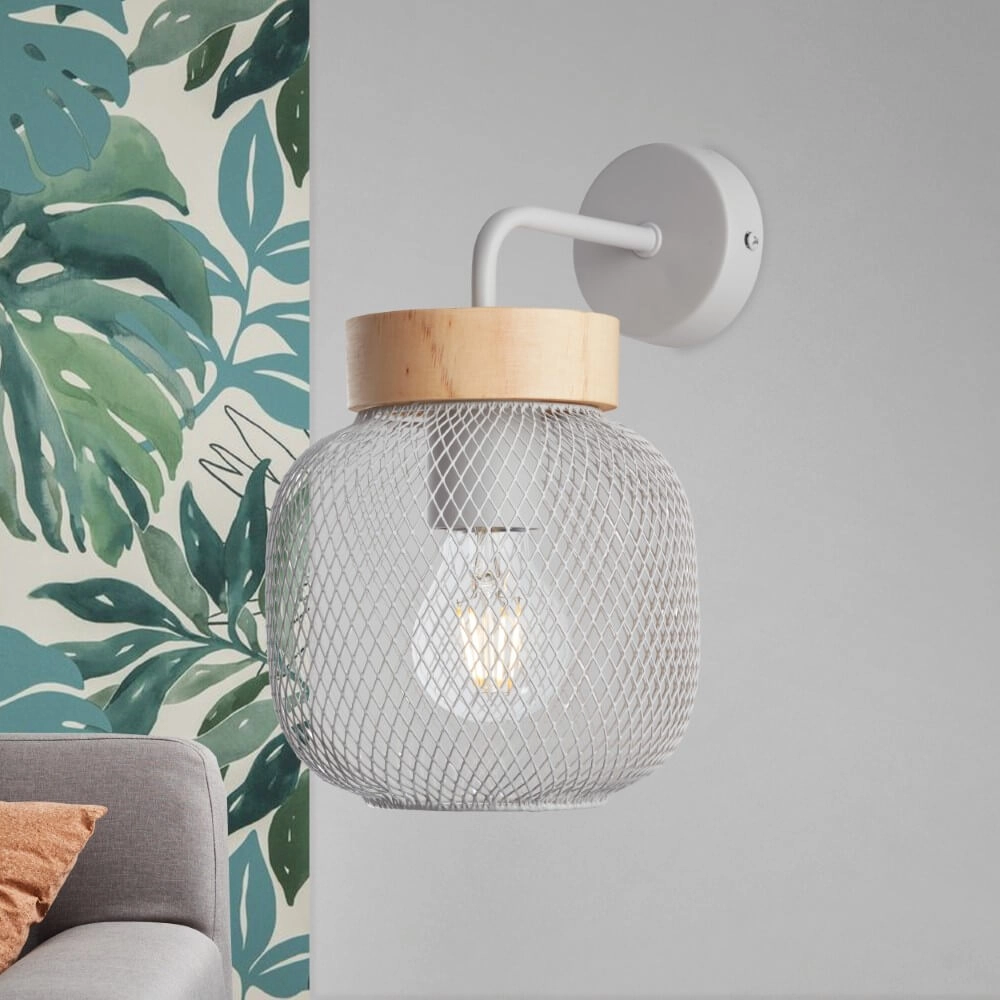 Wandlampe Giada grau mit Holz Brilliant 4004353354137